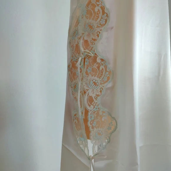 NWT Vintage Silk Maxi Dress | Satin Silk Lingerie Nightgown- White - Picture 3 of 7